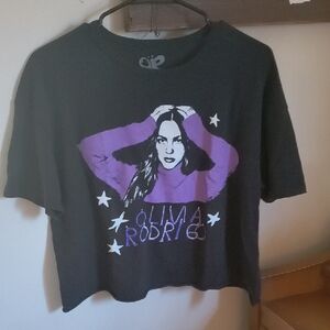 Olivia Rodrigo Women's Black and Purple Graphic Tee